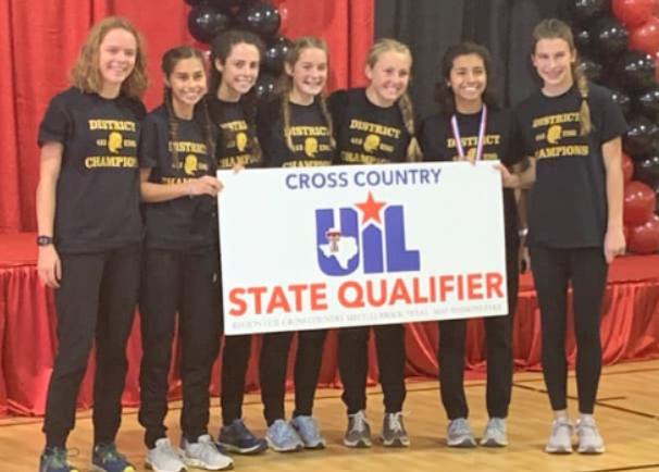 Jewel Baer, Erika Couch, Ava Timmons, Brooke Latham, Tristyn Bentley, Cammie Mitchell, Courtney Latham Pose with thier state qualifier poster