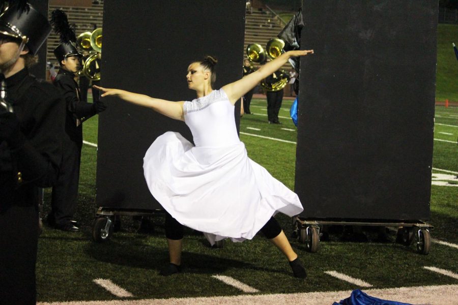 Aaryn Bivins performs at a halftime show  during The Annabelle Lee section of the show. 