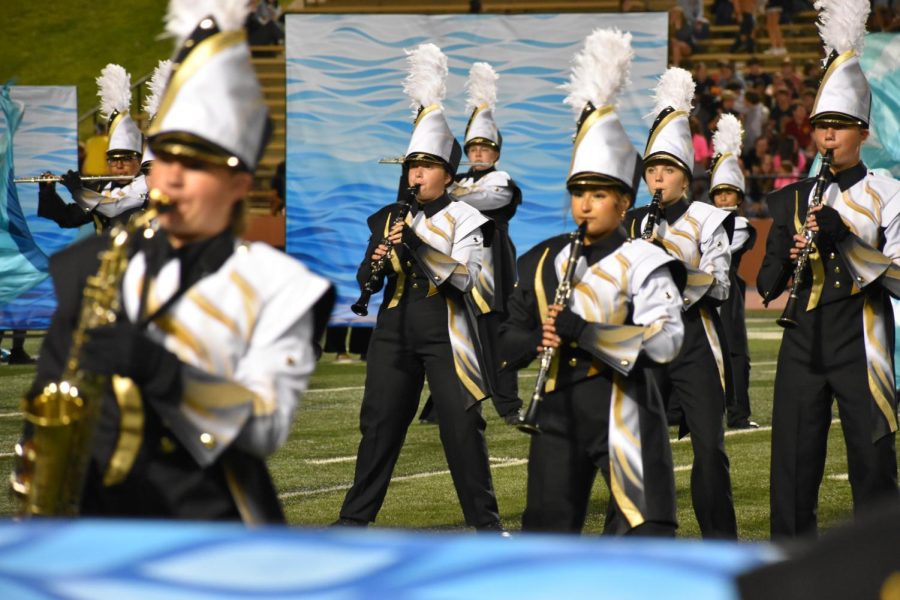Band performs during a halftime show