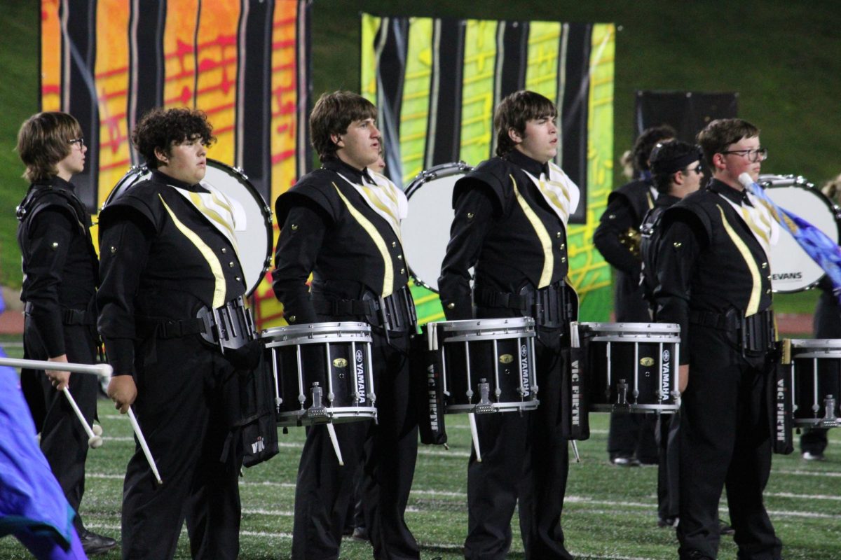 Drumline focuses attention during a song break