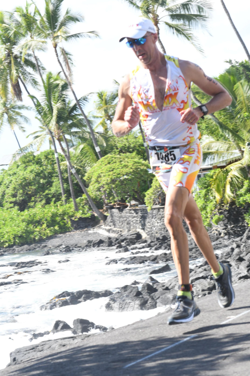 Michael Armstrong competes in the Ironman Competition.